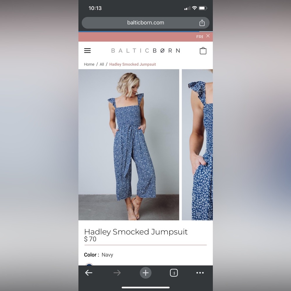 Baltic born Hadley smoked jumpsuit. Excellent condition!